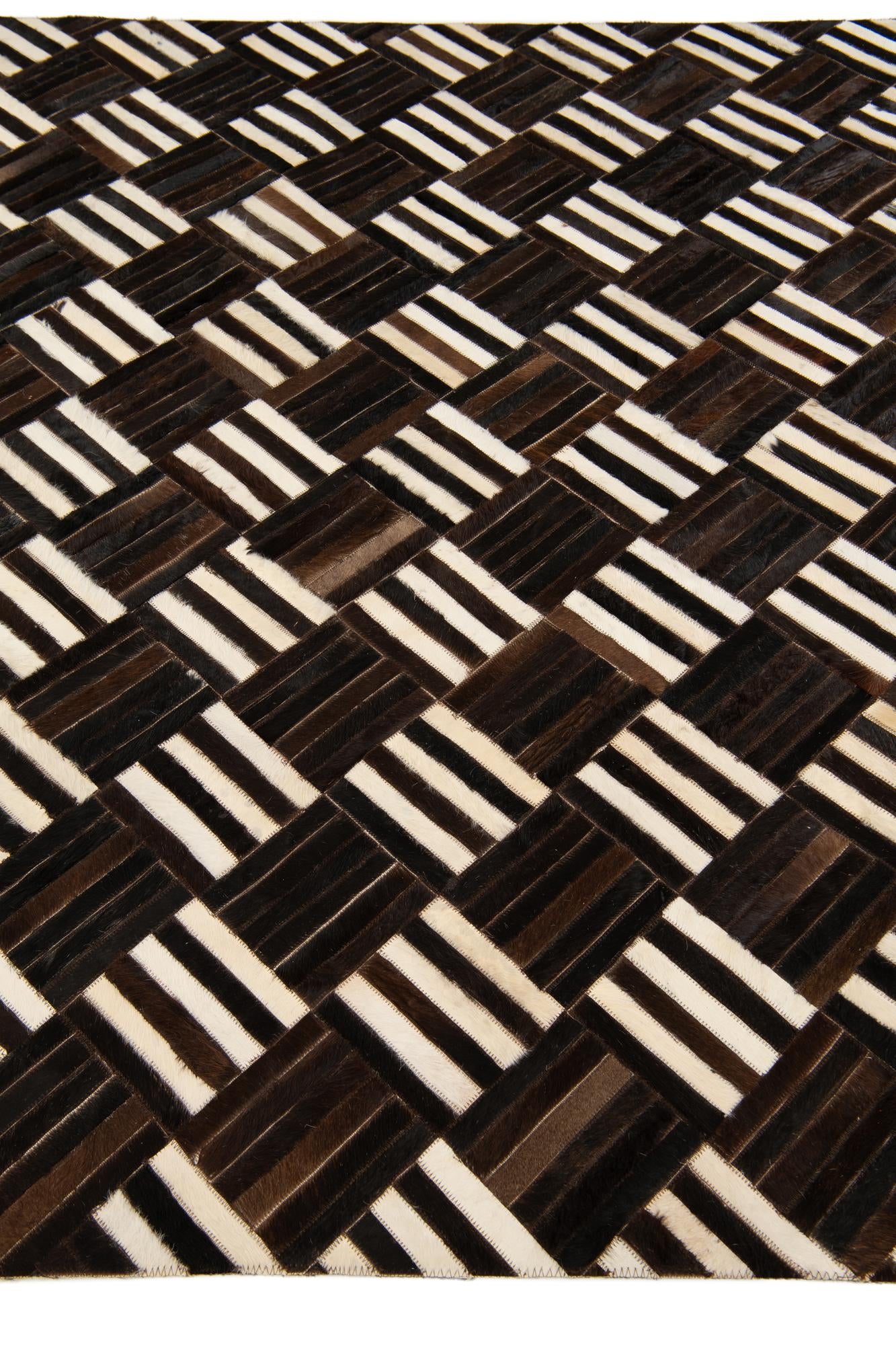 5' 10 x 6' 6 Cowhide Stocks Square Rug