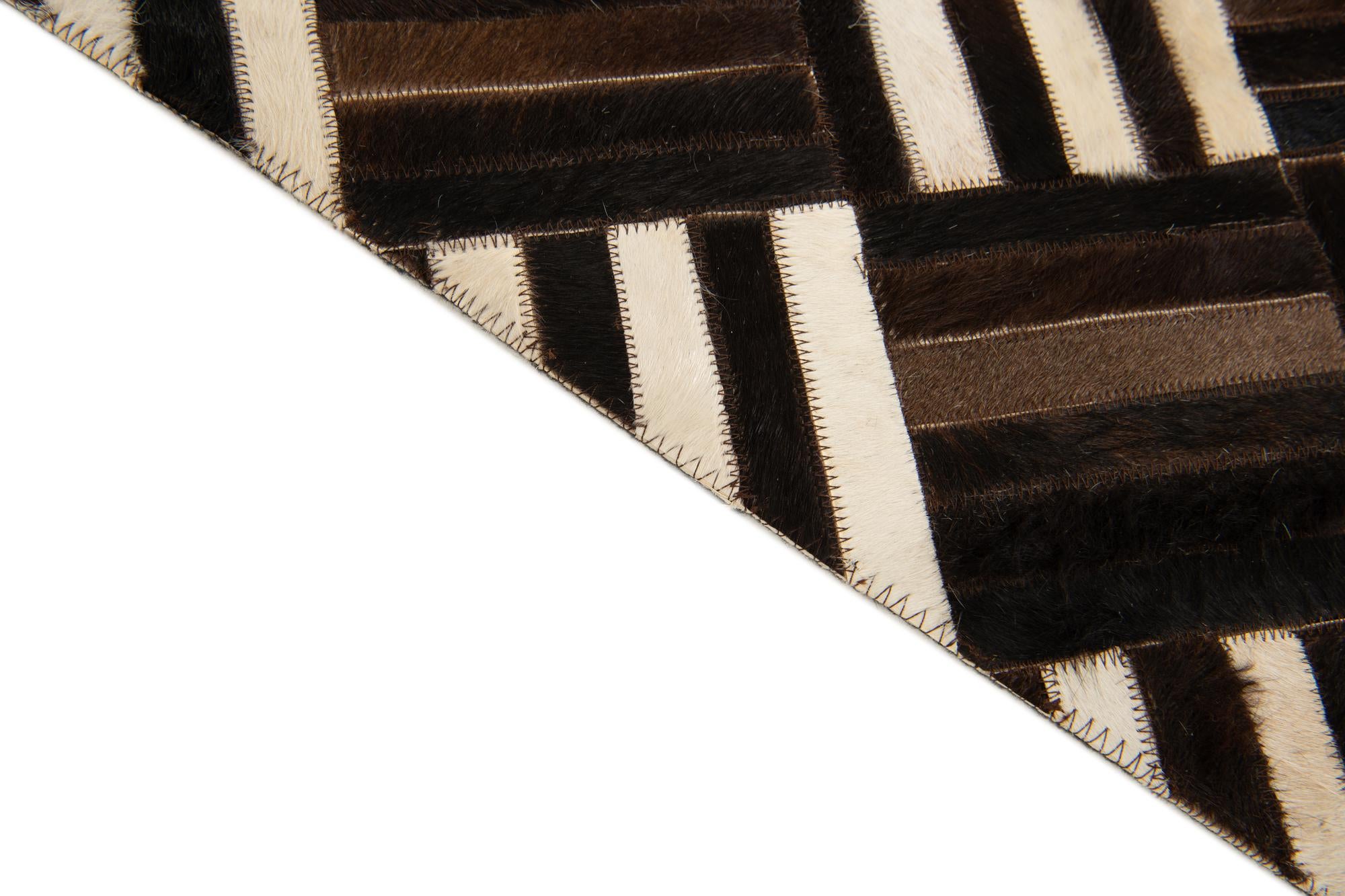 5' 10 x 6' 6 Cowhide Stocks Square Rug