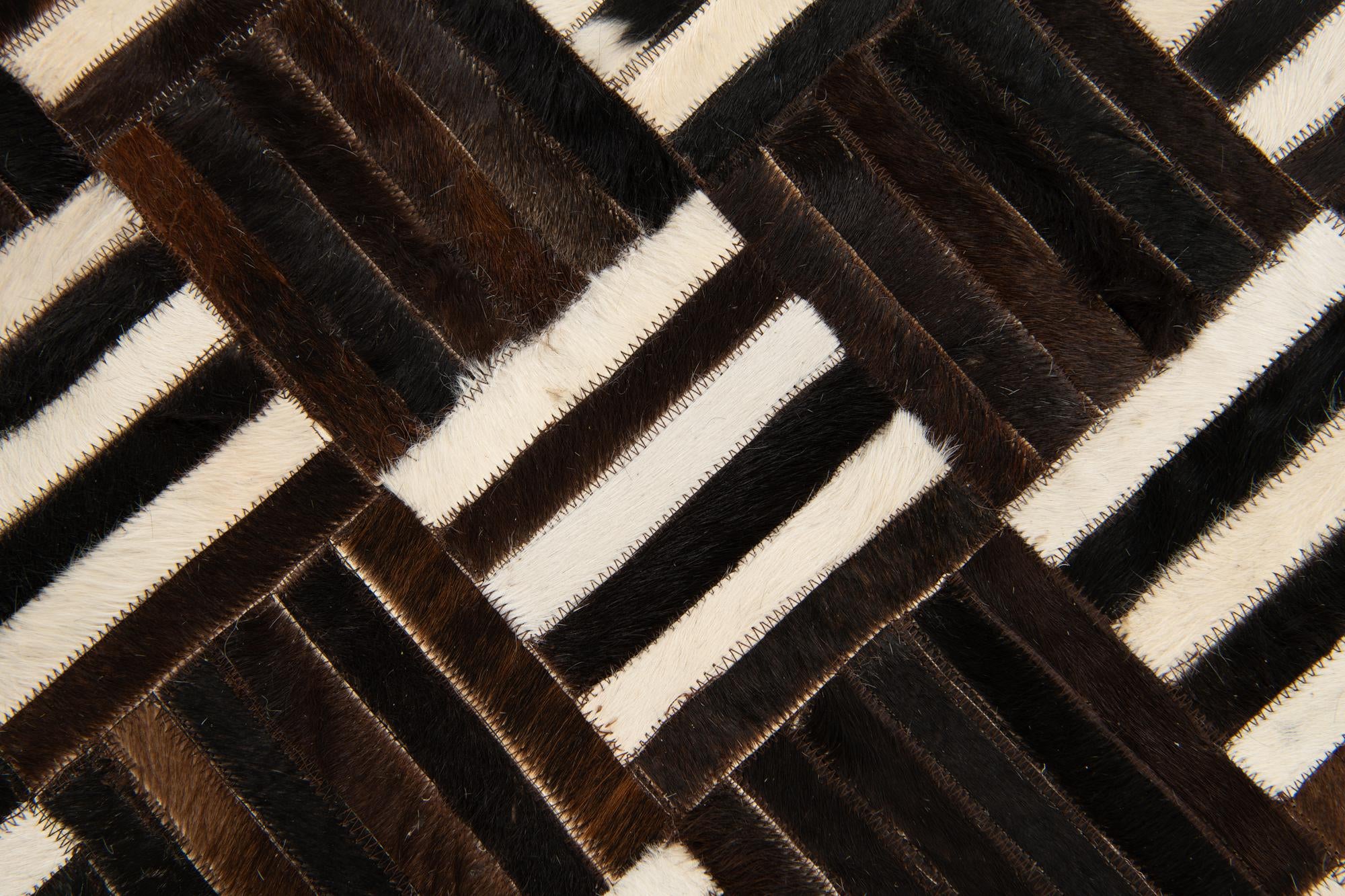 5' 10 x 6' 6 Cowhide Stocks Square Rug