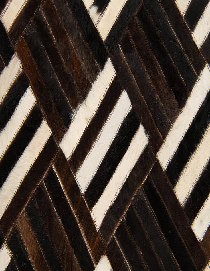 Detail image of 5' 10 x 6' 6 Cowhide Stocks Square Rug