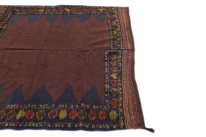4' x 4' 2 Hand Woven Kilim Afghan Wool Square Rug