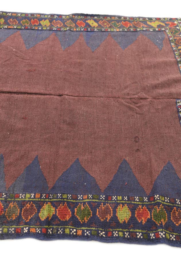 Detail image of 4' x 4' 2 Hand Woven Kilim Afghan Wool Square Rug