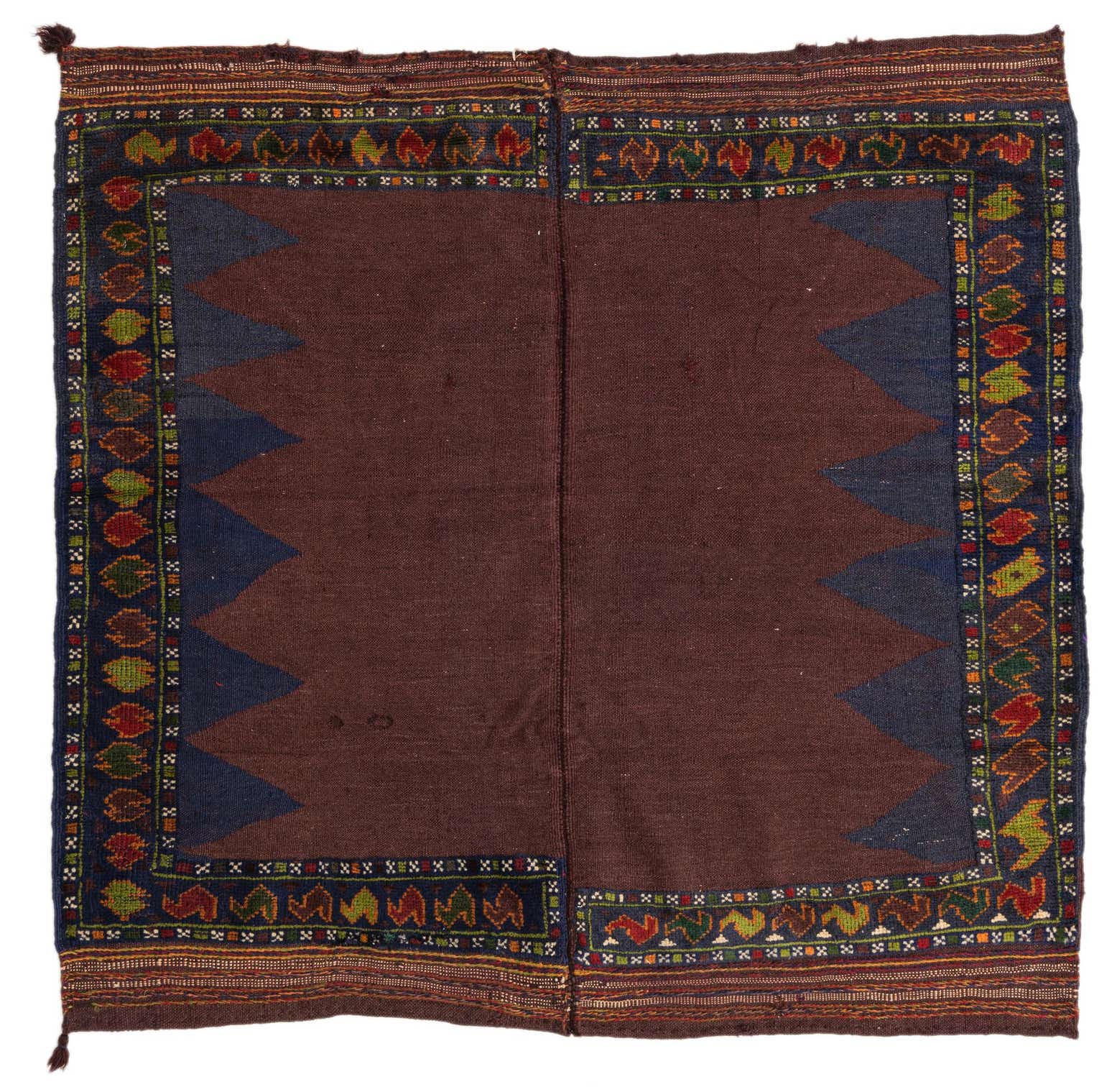 4' x 4' 2 Hand Woven Kilim Afghan Wool Square Rug