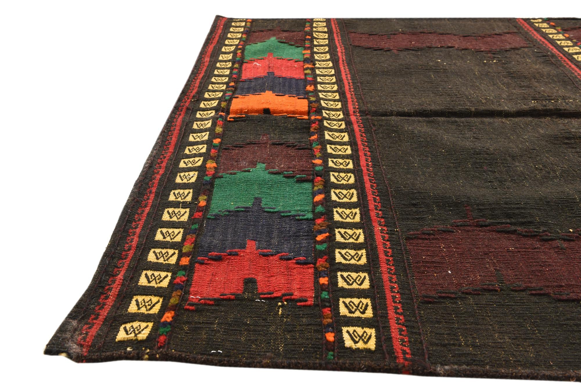 4' x 4' Hand Woven Kilim Fars Wool Square Rug