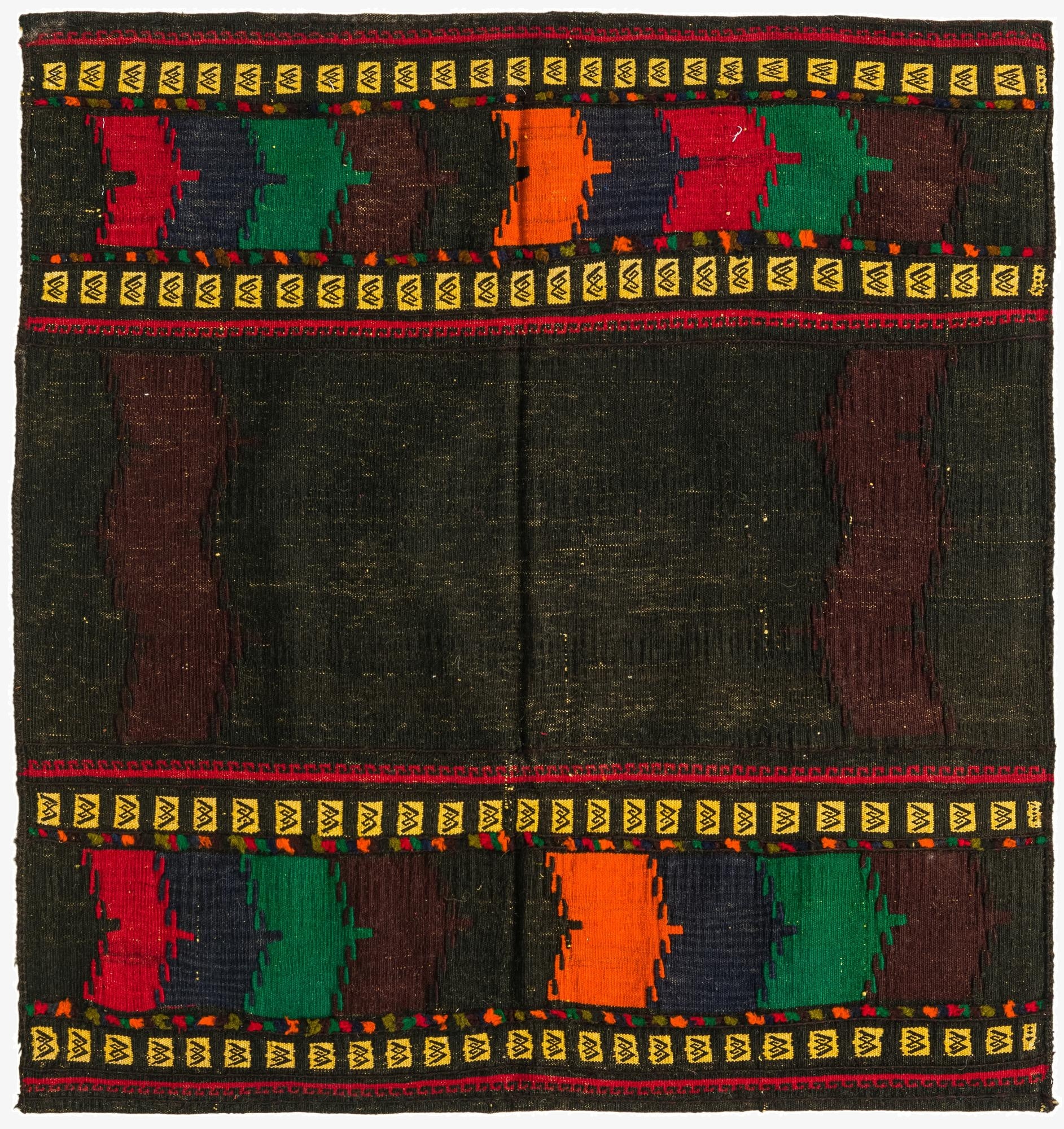 4' x 4'  Hand Woven Kilim Fars Wool Square Rug