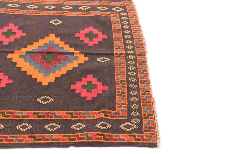 Detail image of 3' 3 x 3' 5 Hand Woven Kilim Modern Wool Square Rug