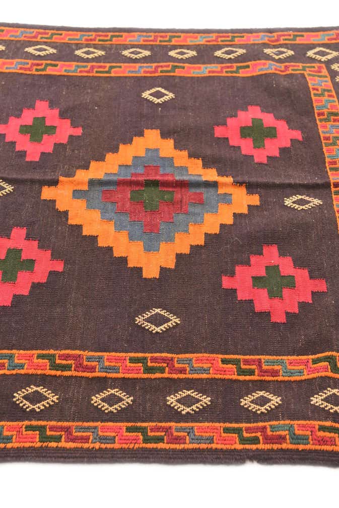 3' 3 x 3' 5 Hand Woven Kilim Modern Wool Square Rug