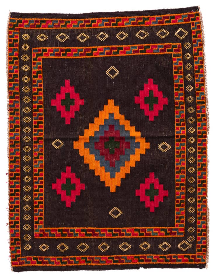 Detail image of 3' 3 x 3' 5 Hand Woven Kilim Modern Wool Square Rug