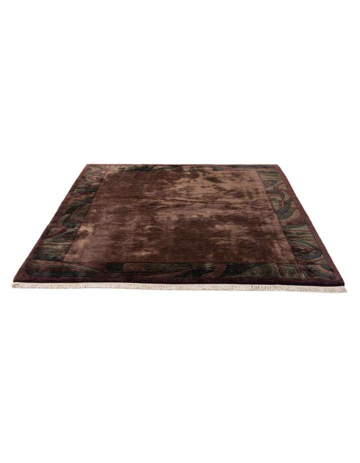 6' 7 x 7' 5 Hand Knotted Nepal Wool Square Rug