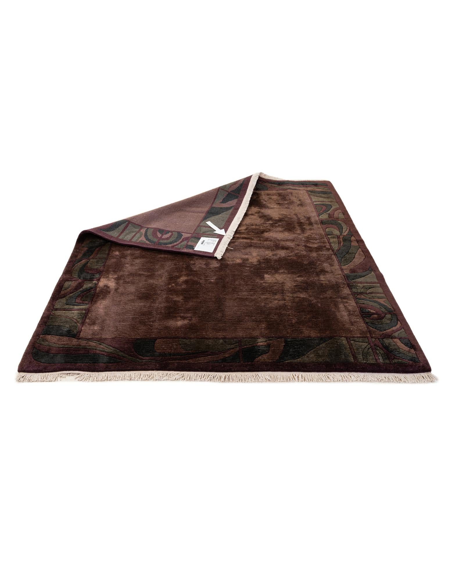 6' 7 x 7' 5 Hand Knotted Nepal Wool Square Rug