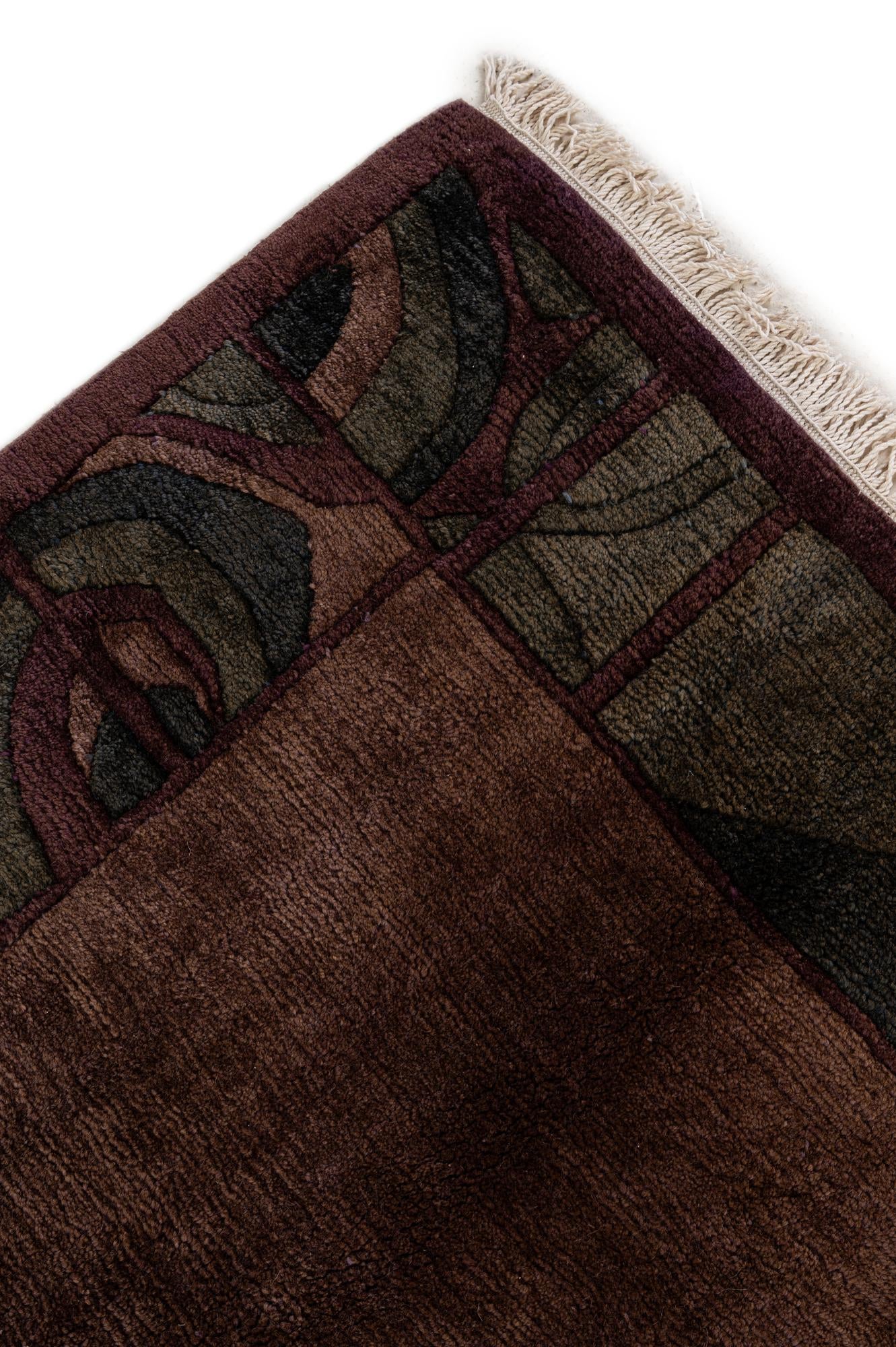 6' 7 x 7' 5 Hand Knotted Nepal Wool Square Rug