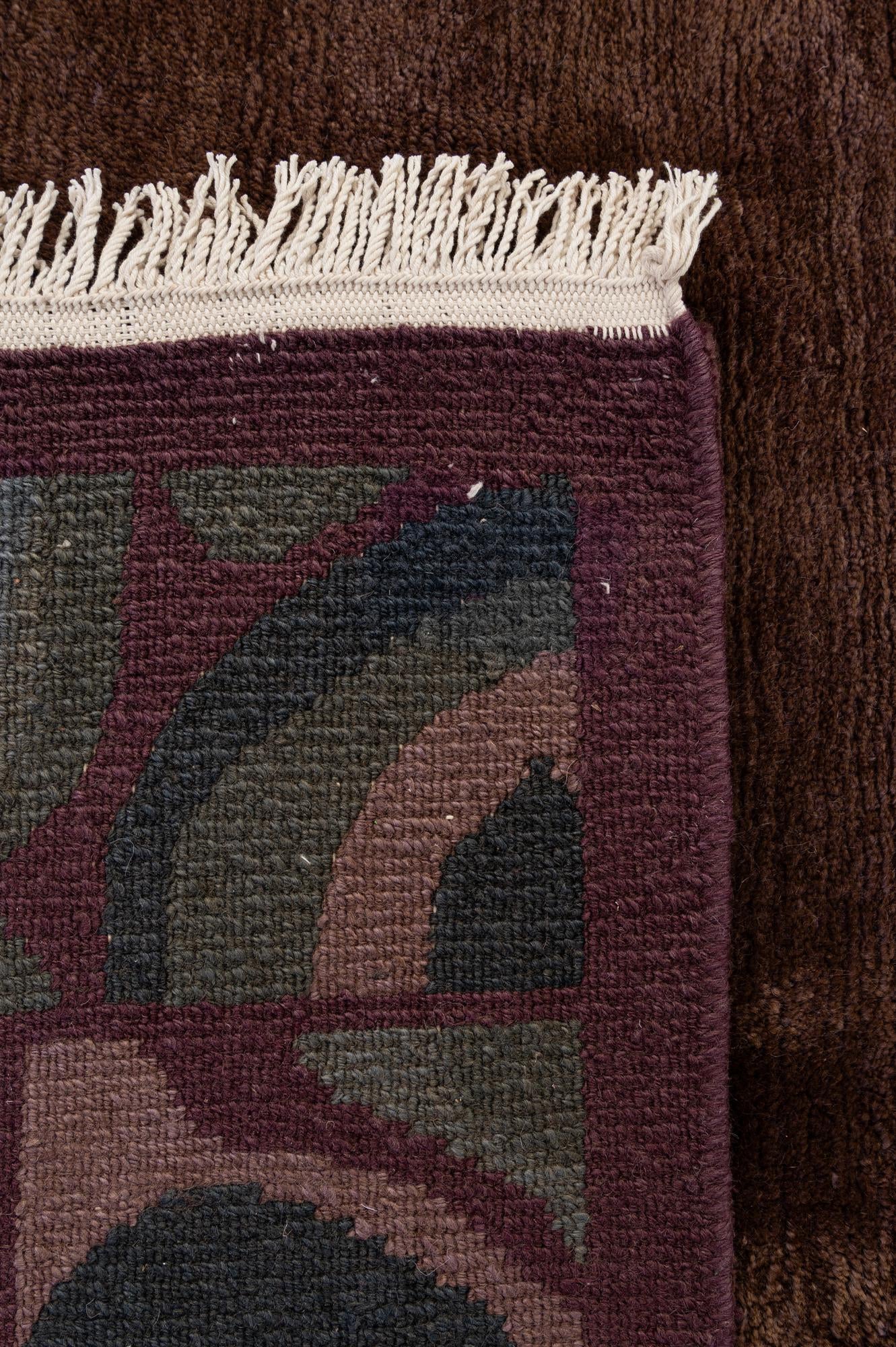 6' 7 x 7' 5 Hand Knotted Nepal Wool Square Rug