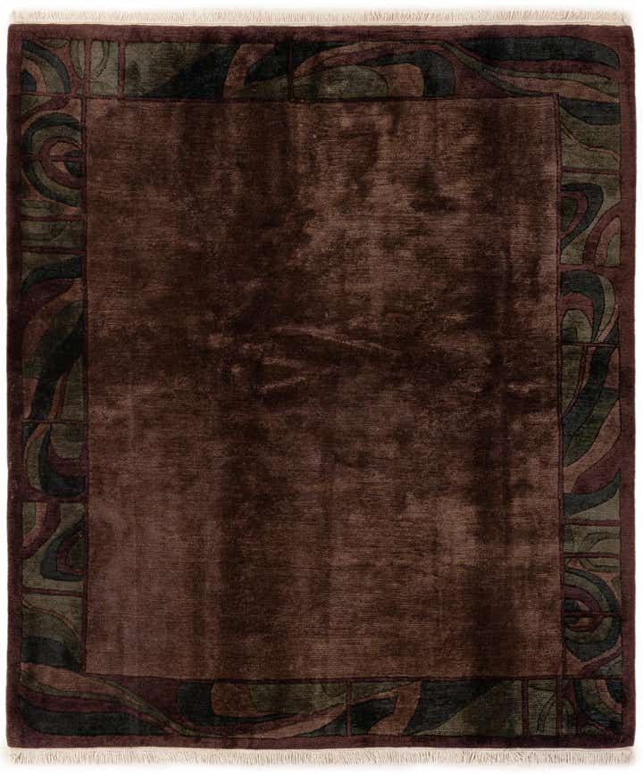6' 7 x 7' 5 Hand Knotted Nepal Wool Square Rug