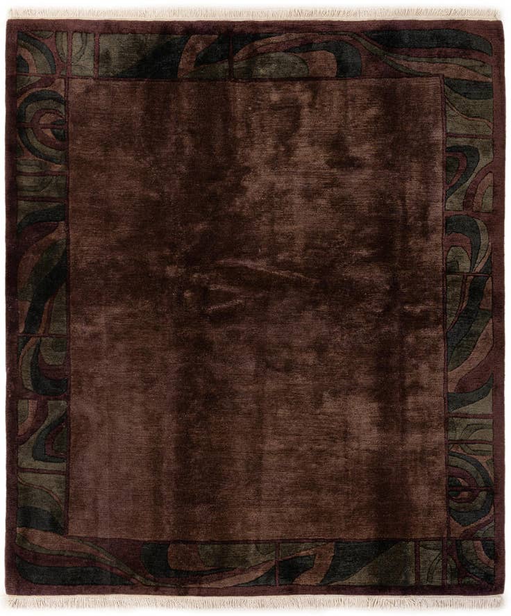 Detail image of 6' 7 x 7' 5 Hand Knotted Nepal Wool Square Rug