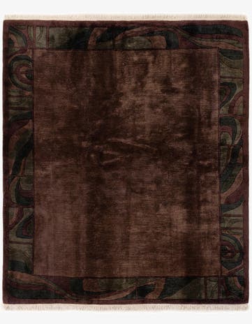 6' 7 x 7' 5 Hand Knotted Nepal Wool Square Rug