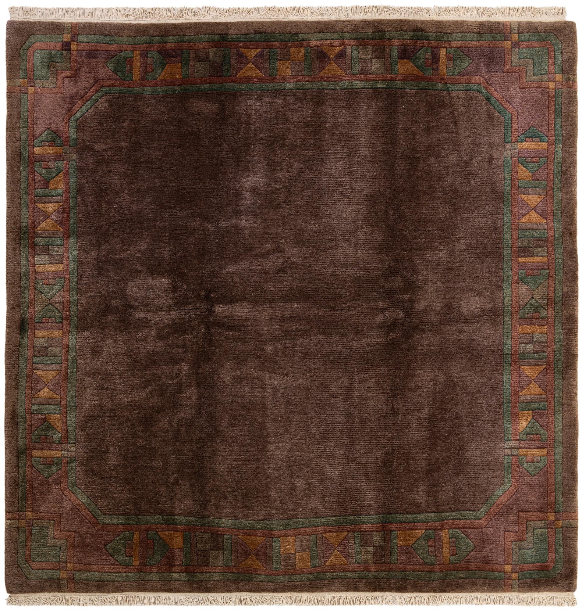 8' x 8' 1 Hand Knotted Tibet Wool Square Rug
