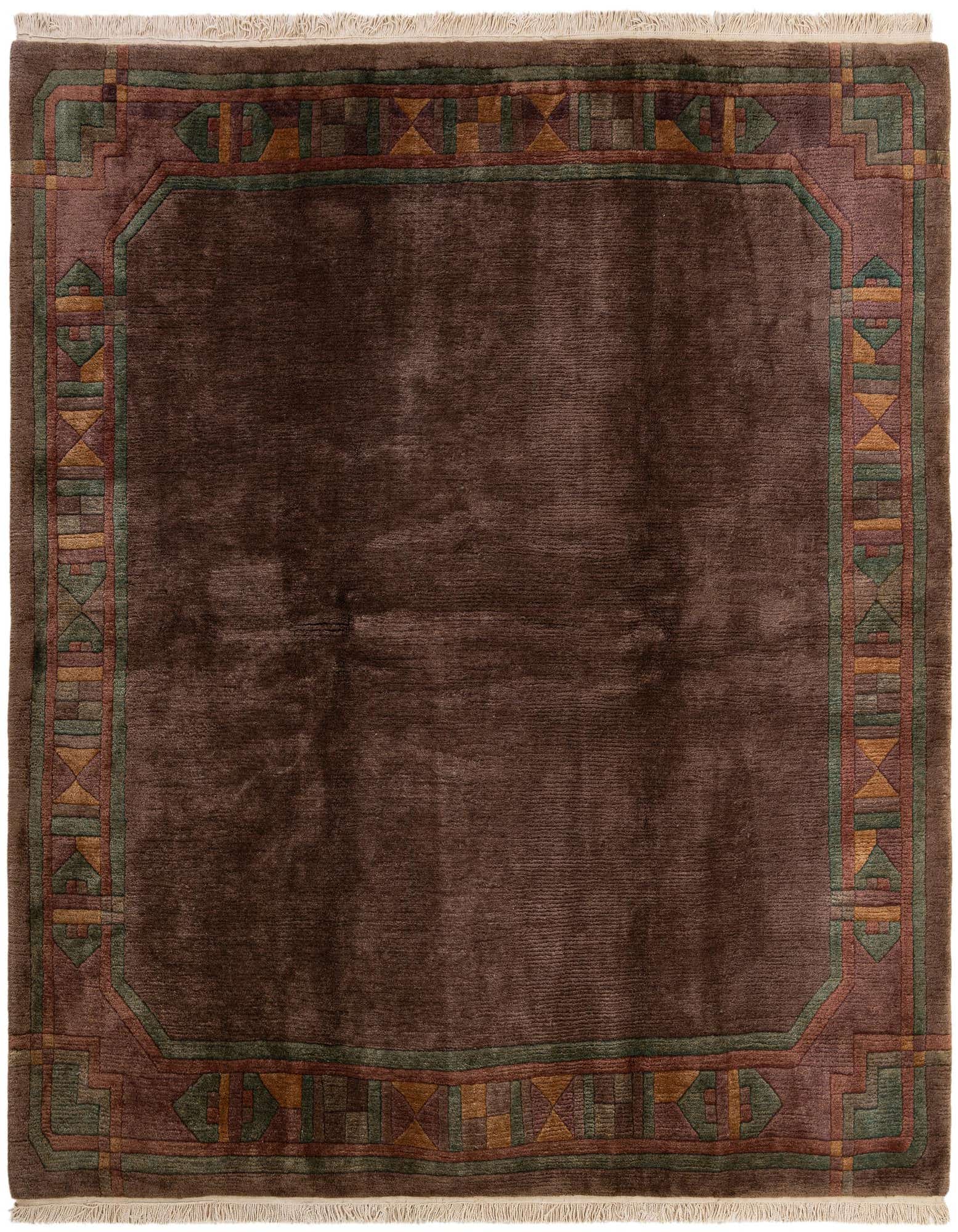 8' x 8' 1 Hand Knotted Tibet Wool Square Rug