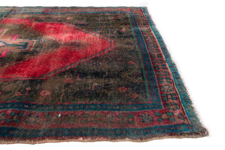 4' 4 x 4' 4 Hand Knotted Ultra Vintage Persian Wool Square Rug