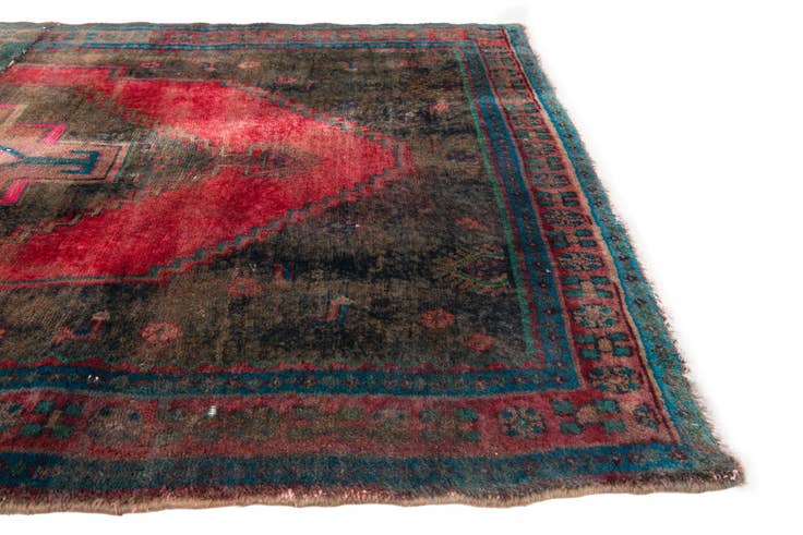 Detail image of 4' 4 x 4' 4 Hand Knotted Ultra Vintage Persian Wool Square Rug