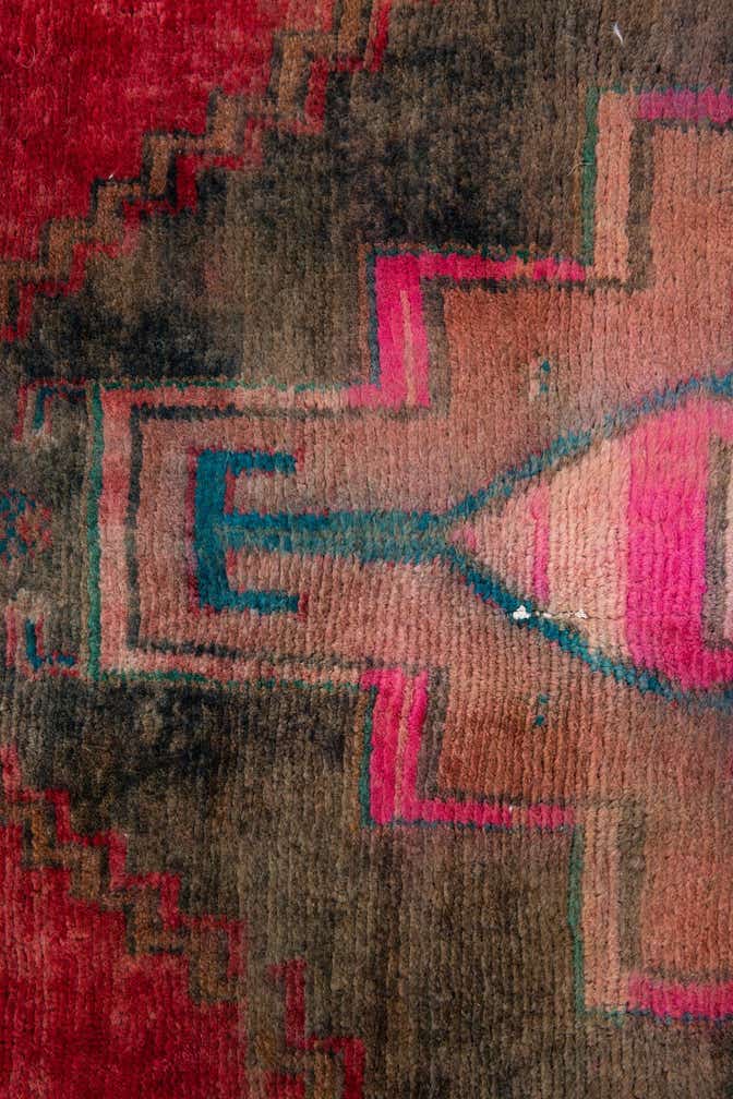 4' 4 x 4' 4 Hand Knotted Ultra Vintage Persian Wool Square Rug