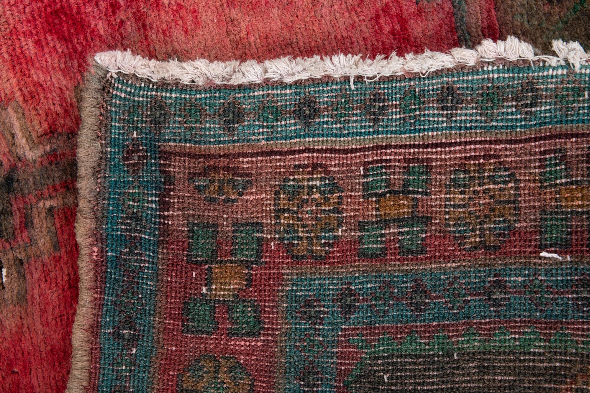 4' 4 x 4' 4 Hand Knotted Ultra Vintage Persian Wool Square Rug
