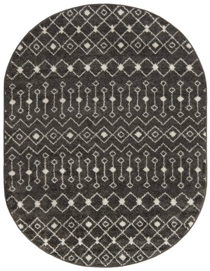 Detail image of 5' 3 x 8' Moroccan Trellis Oval Rug