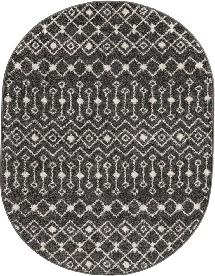 Detail image of 4' x 6' Moroccan Trellis Oval Rug
