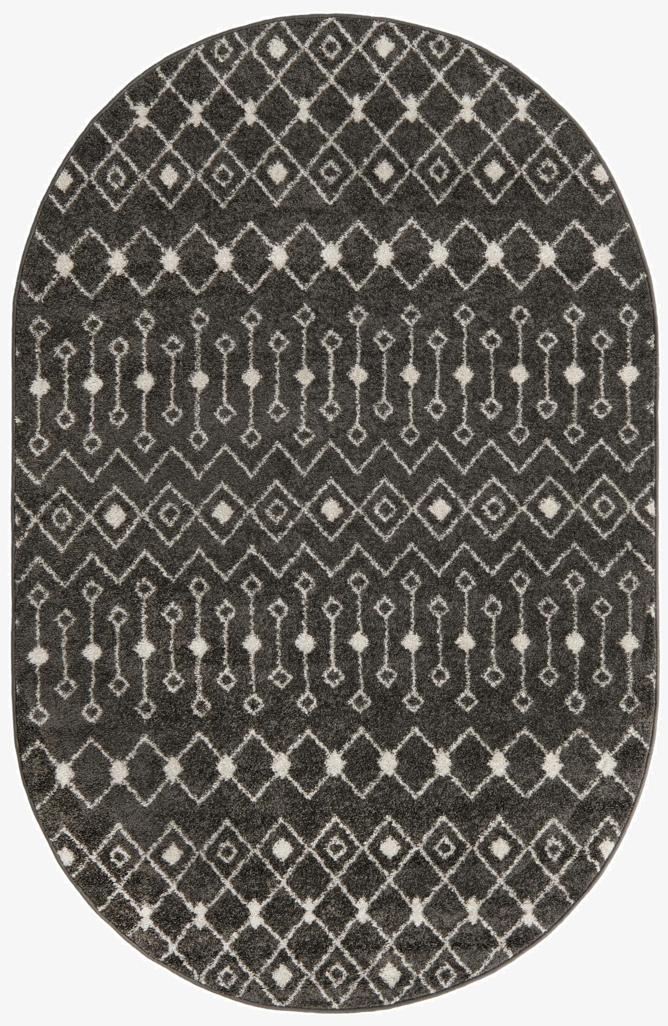 Primary image 160cm x 245cm Moroccan Trellis Oval Rug