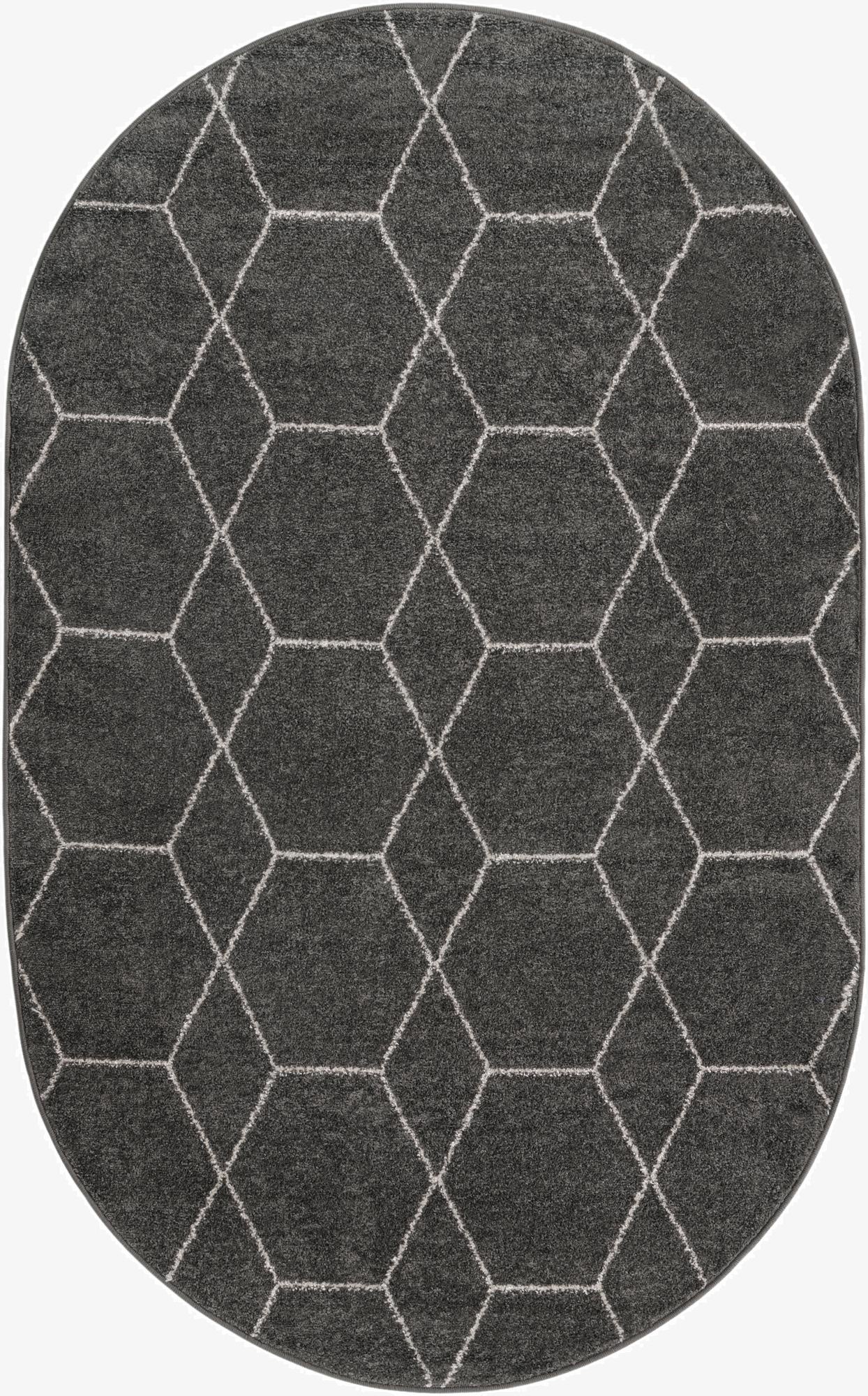 Primary image 5' 3 x 8' Trellis Frieze Oval Rug