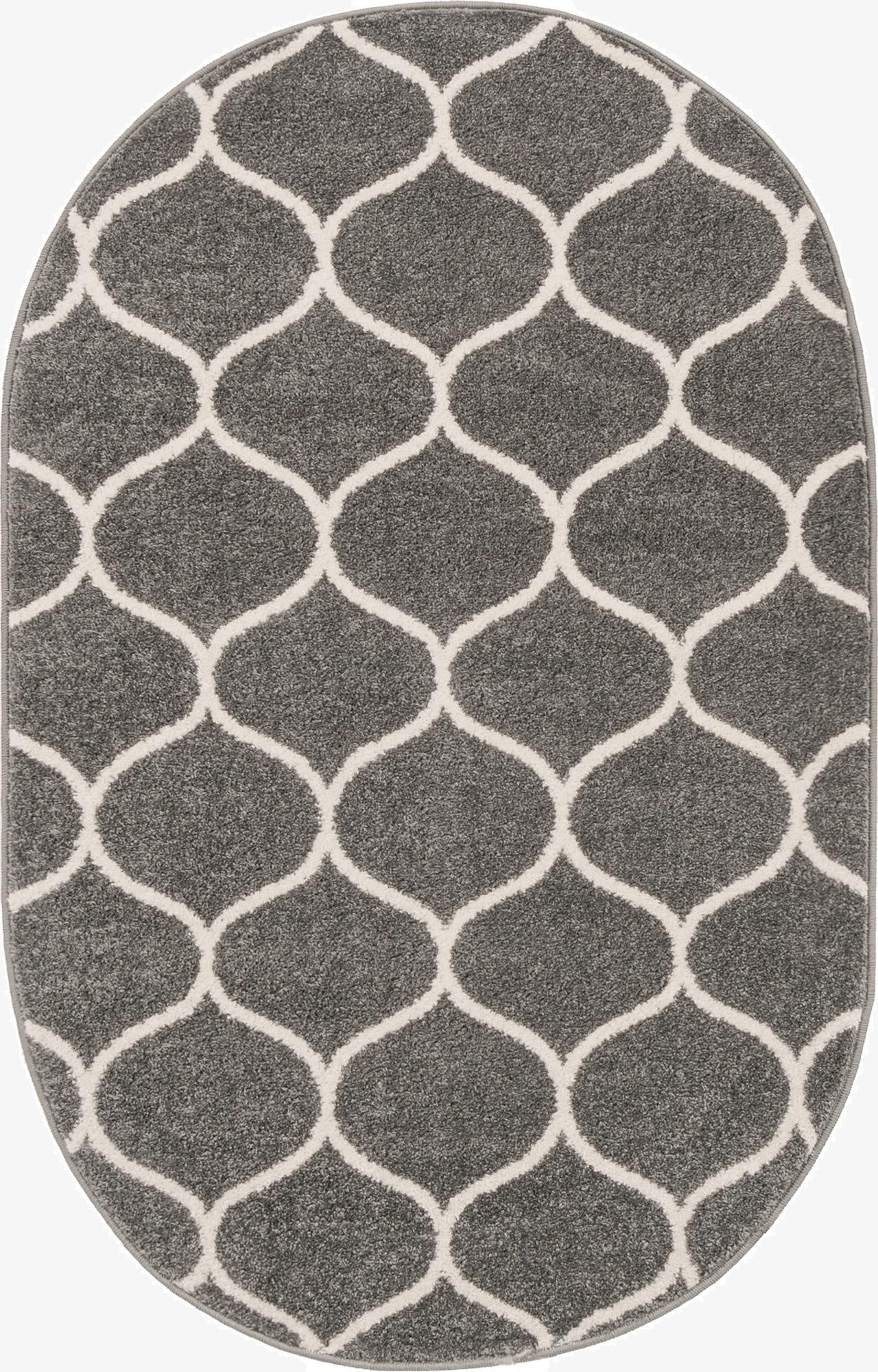 Primary image 5' 3 x 8' Trellis Frieze Oval Rug