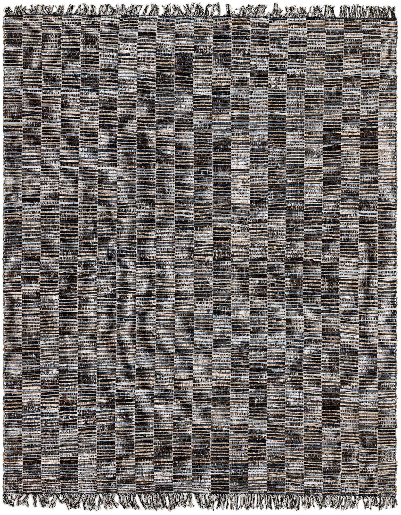 8' x 10' Hand Woven Chindi Jute Rug
