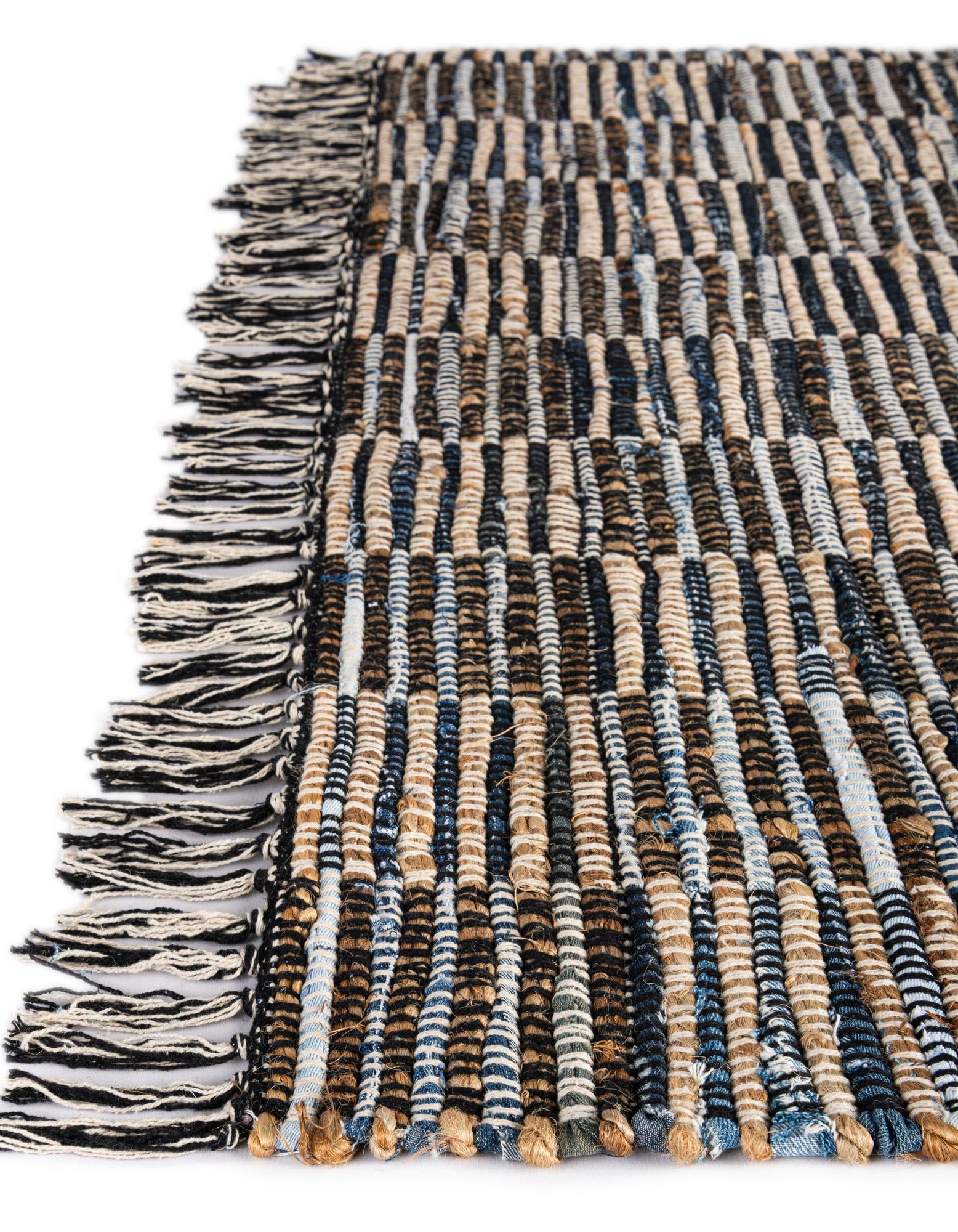 4' 1 x 6' 1 Hand Woven Chindi Jute Rug