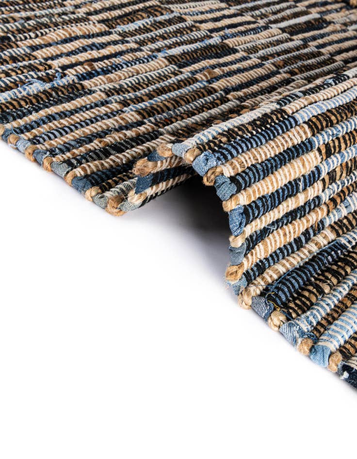 Detail image of 4' 1 x 6' 1  Hand Woven Chindi Jute Rug