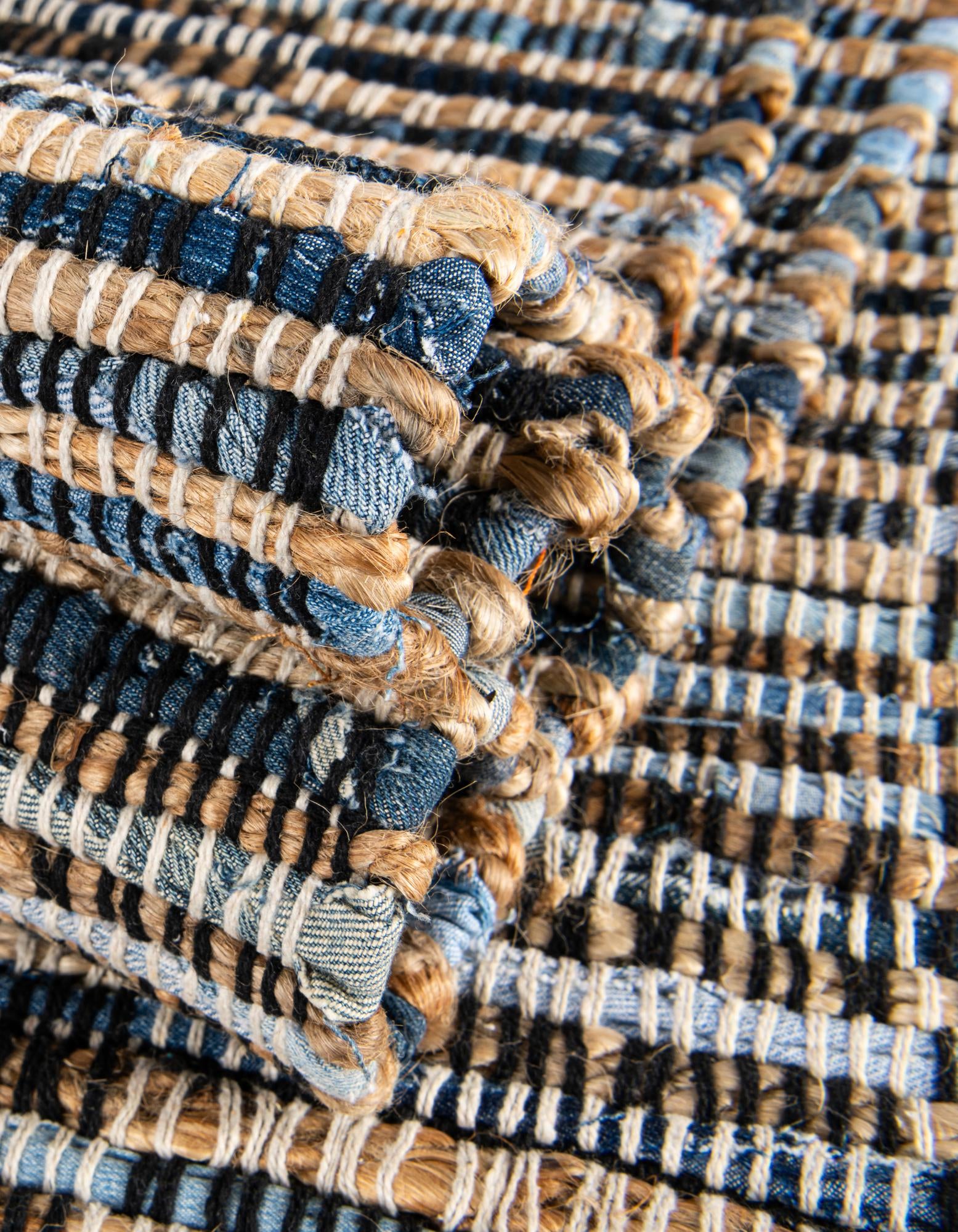 4' 1 x 6' 1 Hand Woven Chindi Jute Rug