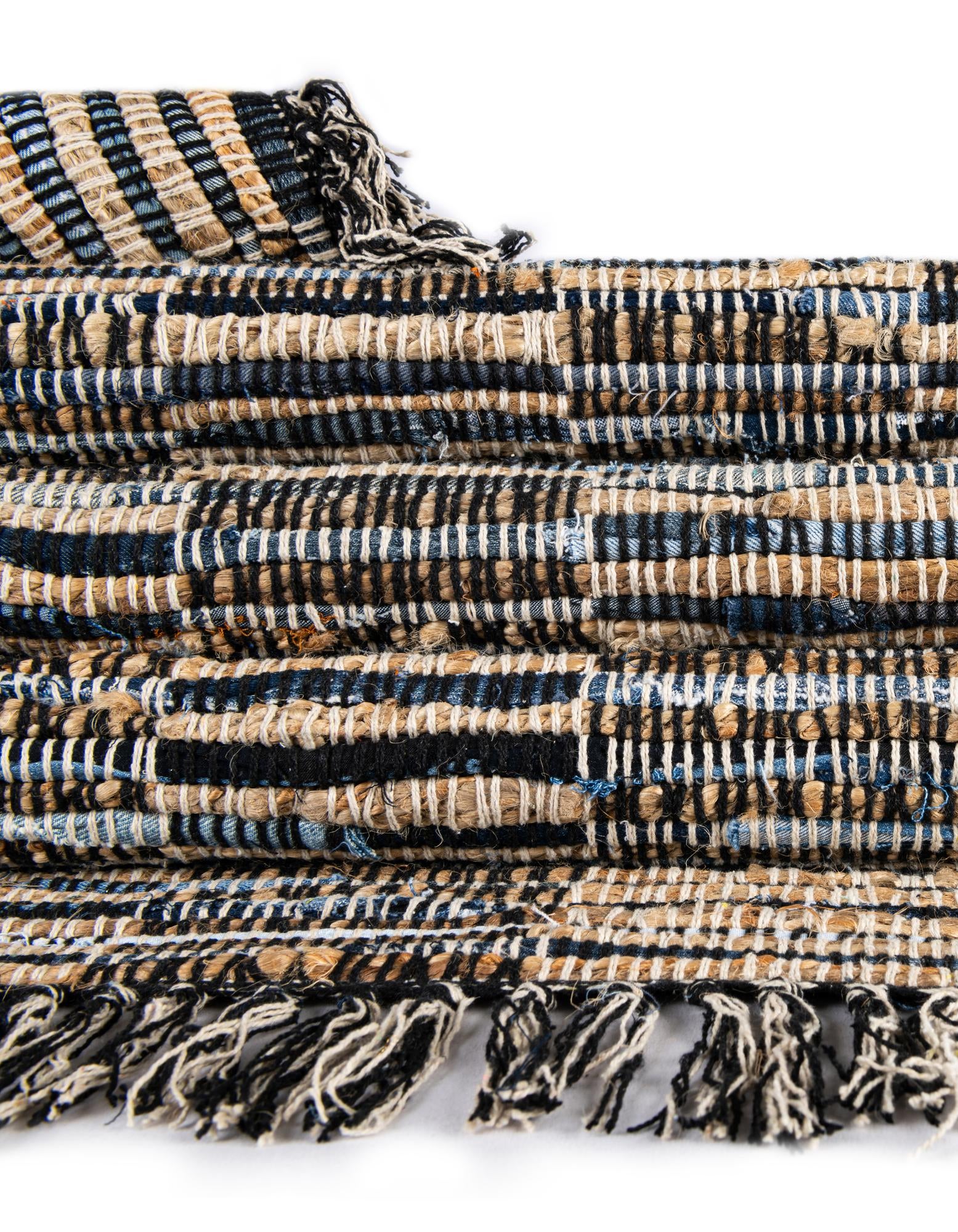 4' 1 x 6' 1 Hand Woven Chindi Jute Rug