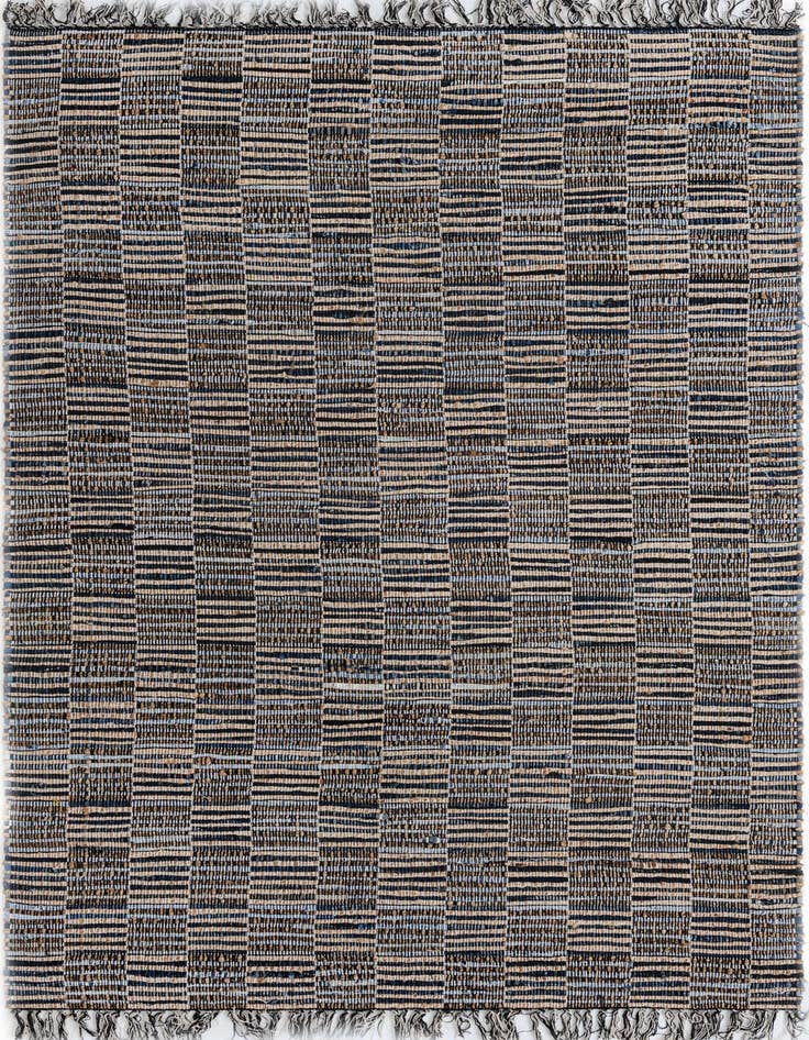 Detail image of 5' 1 x 8' Hand Woven Chindi Jute Rug
