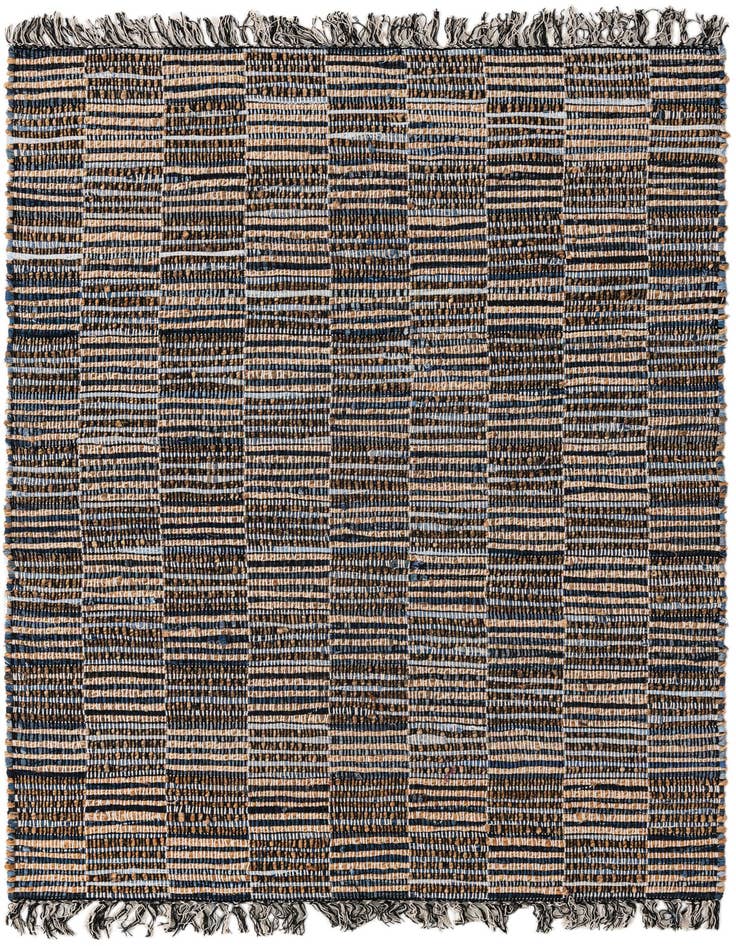 Detail image of 4' 1 x 6' 1 Hand Woven Chindi Jute Rug