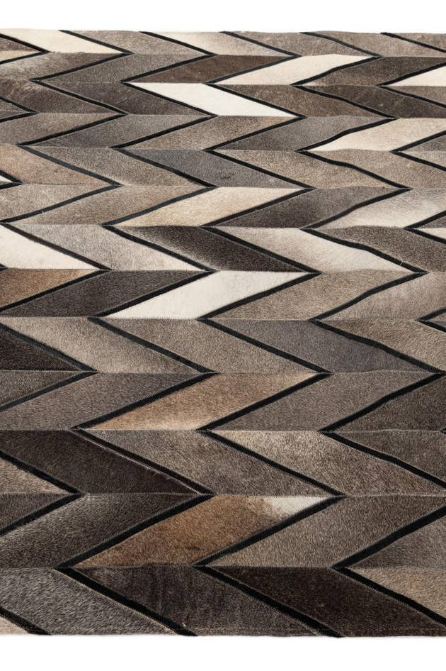 Detail image of 5' 2 x 8' 1 Cowhide - Patchwork Rug