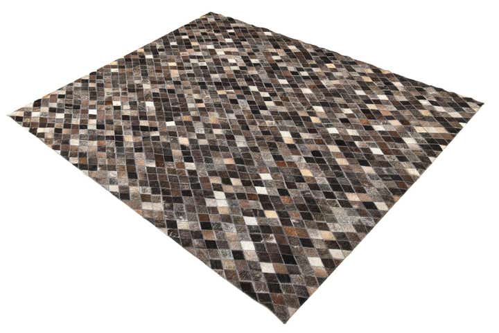 5' x 6' 2 Cowhide Leather Rug
