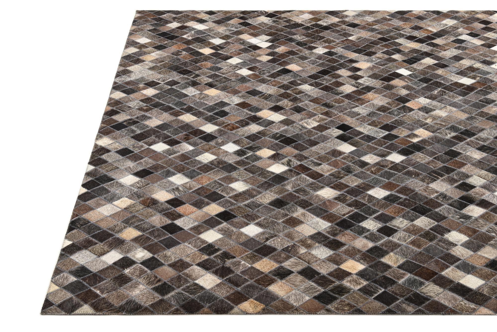 5' x 6' 2 Cowhide Leather Rug