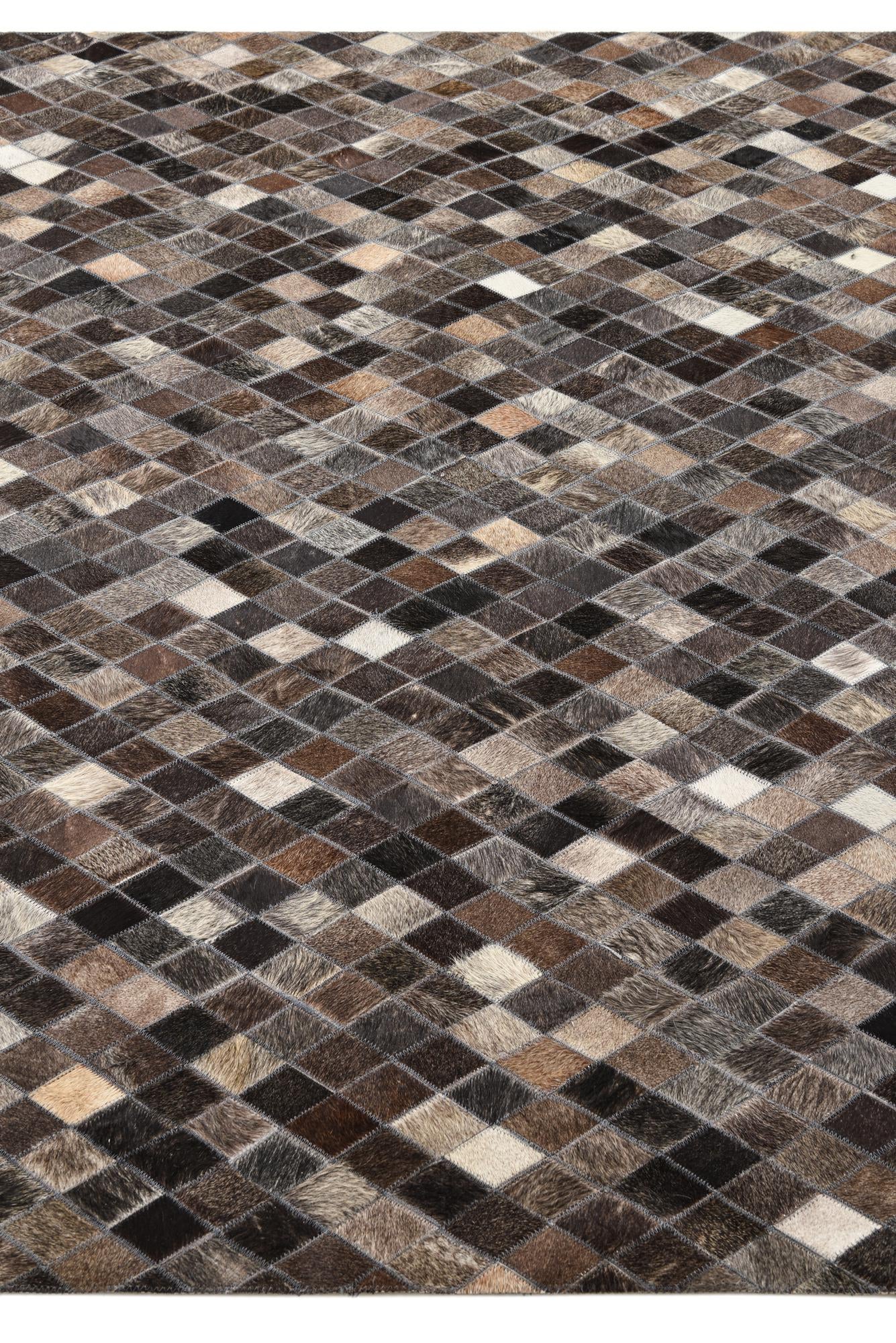5' x 6' 2 Cowhide Leather Rug