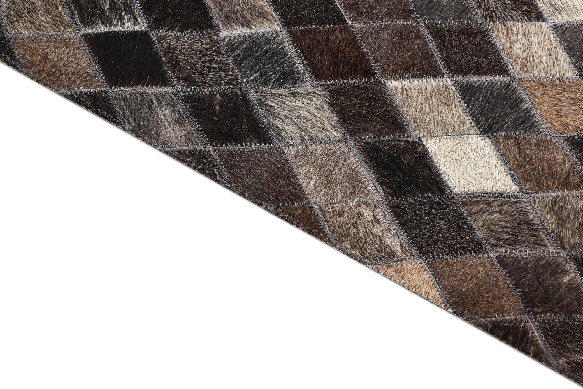 5' x 6' 2 Cowhide Leather Rug