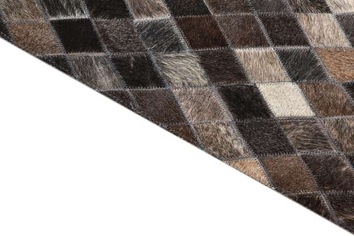 5' x 6' 2 Cowhide Leather Rug
