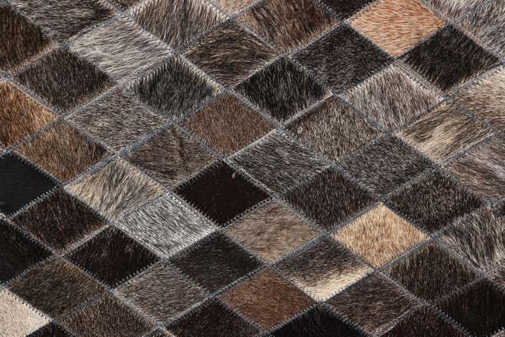 5' x 6' 2 Cowhide Leather Rug