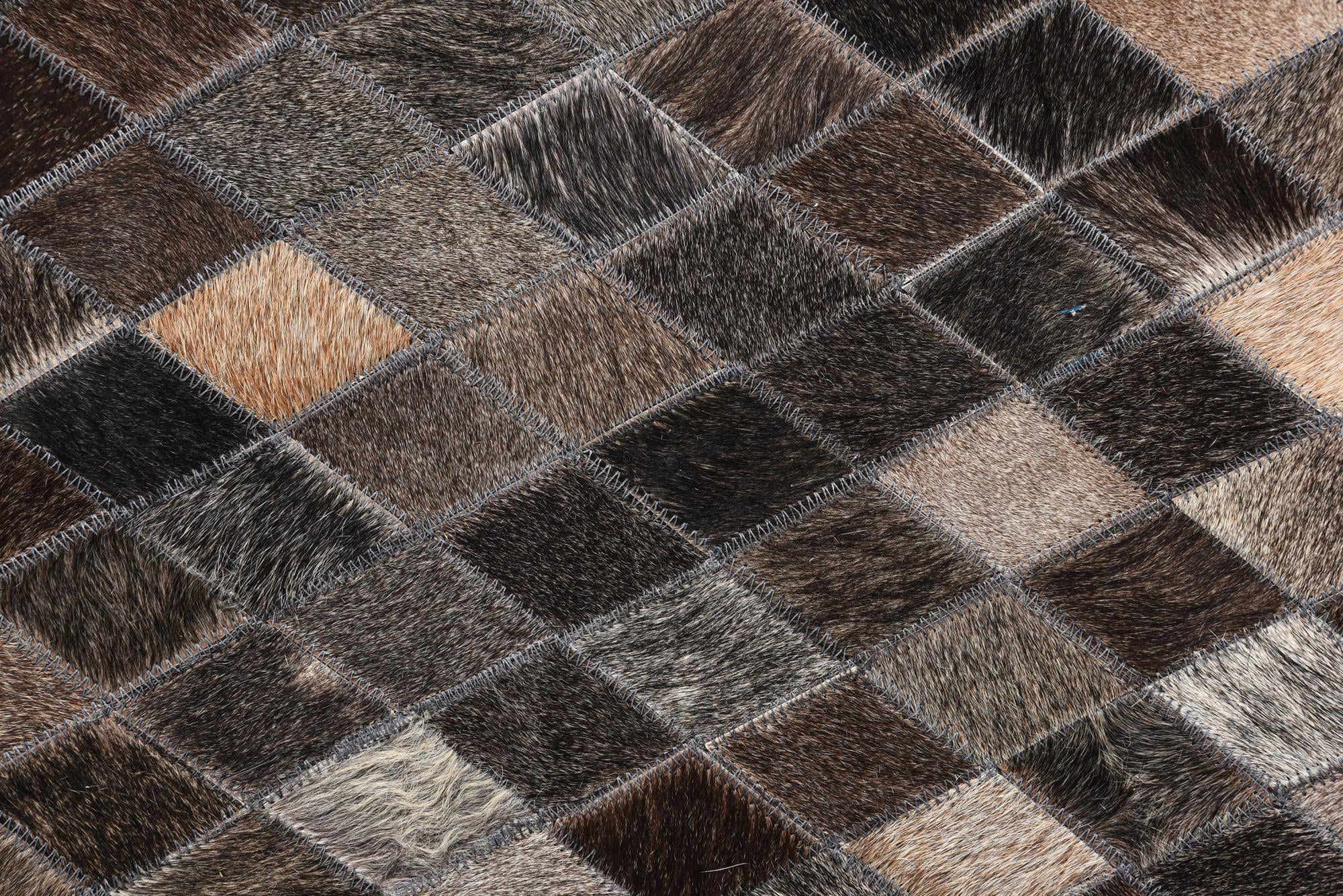 5' x 6' 2 Cowhide Leather Rug