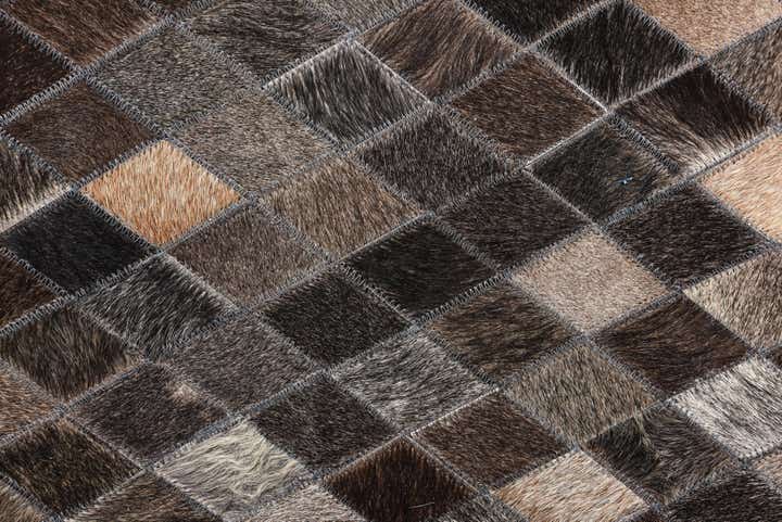 5' x 6' 2 Cowhide Leather Rug