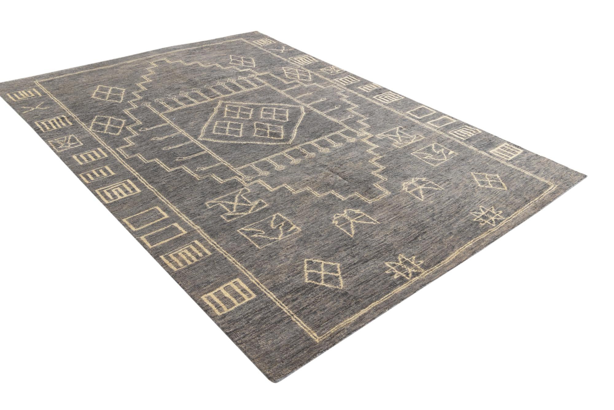 6' 8 x 9' 6 Hand Knotted Darya Wool Rug