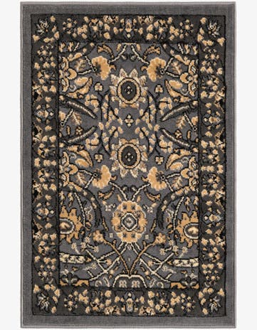 Dark Gray Isfahan Design Rug