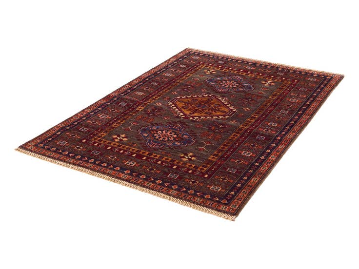 Detail image of 3' 5 x 5' Hand Knotted Kazak Rug