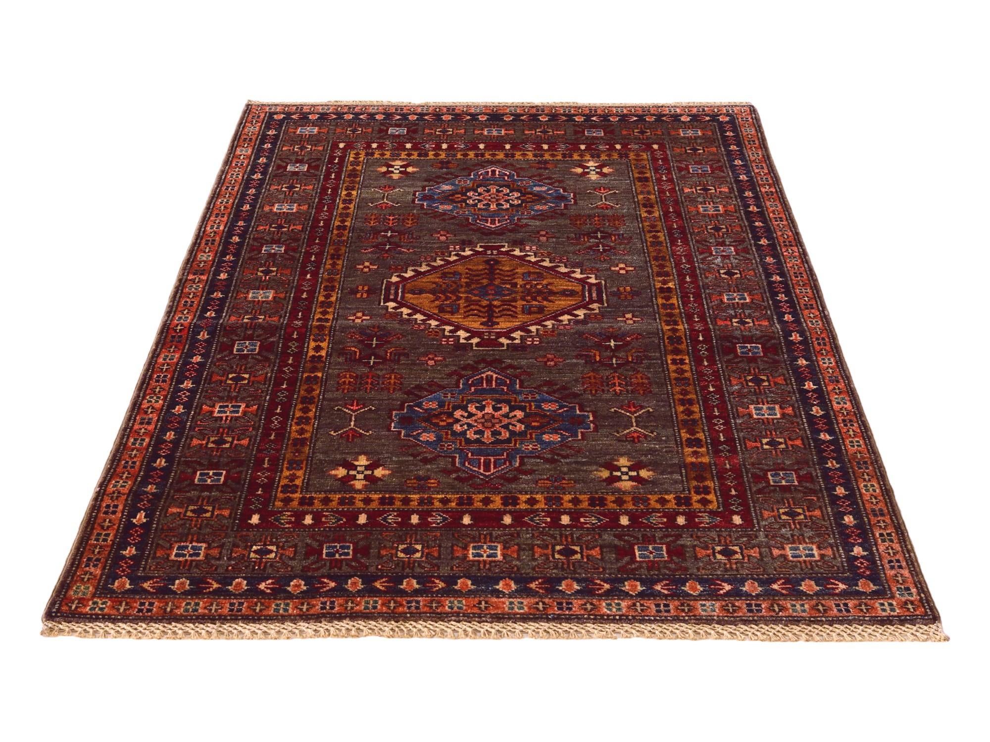 3' 5 x 5' Hand Knotted Kazak Rug